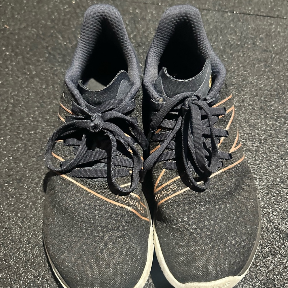 New Balance Minimus Black and Gold Athletic Shoes